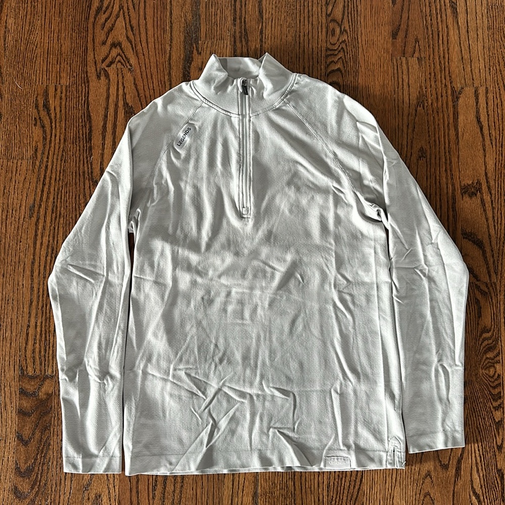 Legends Light Gray Camo Stretchy 1/4 Zip Pullover Shirt Sweatshirt S